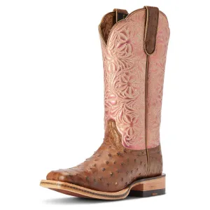 10042383 Ariat Womens Donatella Ostrich  Western Boot