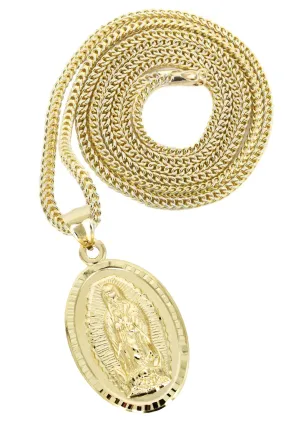 10K Yellow Gold Virgin Mary Necklace | Appx. 15 Grams