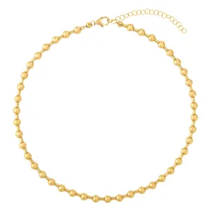 14K Gold Filled 5mm 14" 2" Beaded Bar Necklace