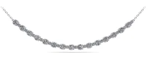 Alternating Diamond Tennis Diamond Necklace with 1.41 ct.(finished) 1.4mm, 2.6mm