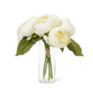 Artificial White Peony Bouquet