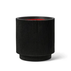 Cavern Black Cylinder Planter