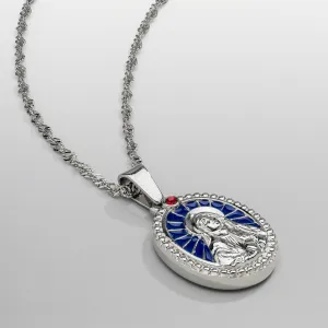 Enamel Virgin Mary (Silver)