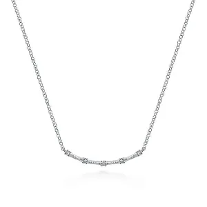 Gabriel & Co Bar Necklace with Diamond Stations