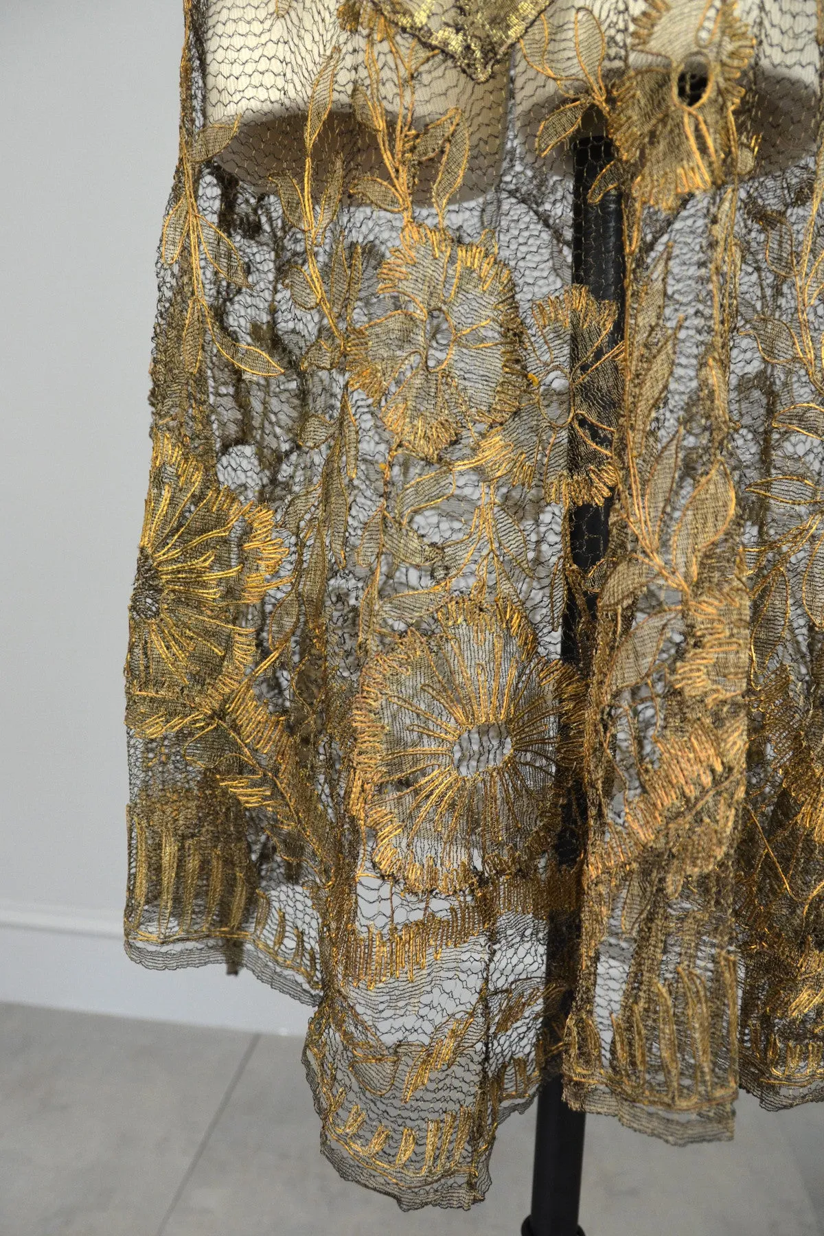 Layaway 1920s Spun Gold Lace Vintage Flapper Dress