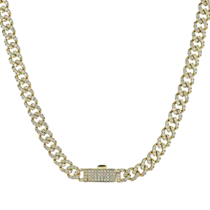 Lock Necklace in 14k Gold with Diamonds