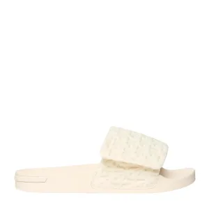 Miss Mallet Beige Embossed Slide