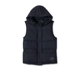 Women's Bar & Shield Quilted Vest - Black Beauty